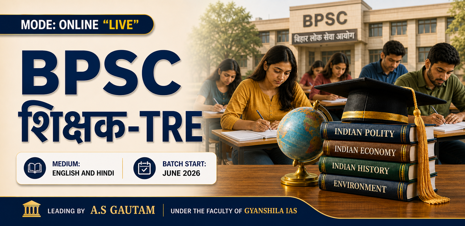 BPSC 'शिक्षक Class 1 to 12' TRE 5.0 (English - Online)